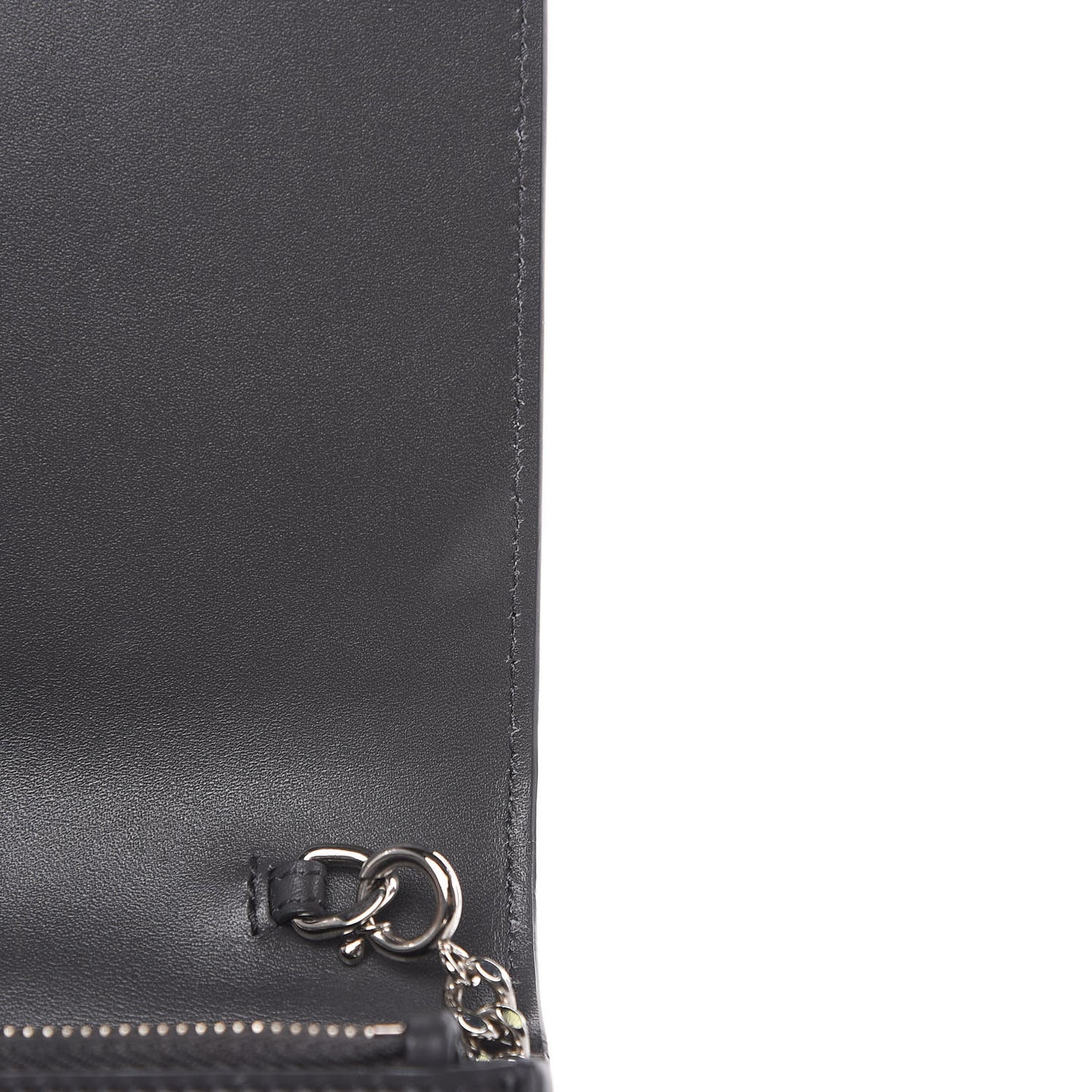 Smooth Calfskin Classic Monogram Kate Tassel Chain Wallet Asphalt