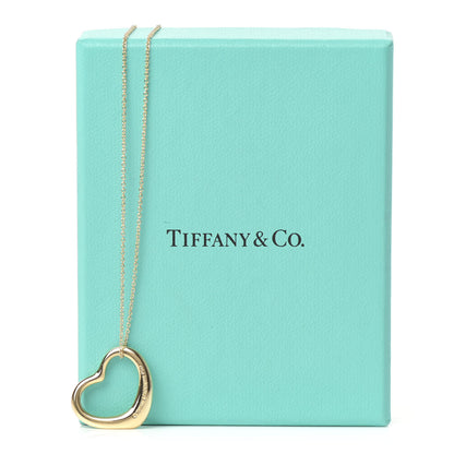 Tiffany 18K Yellow Gold 22mm Elsa Peretti Open Heart Pendant Necklace 7 of 7