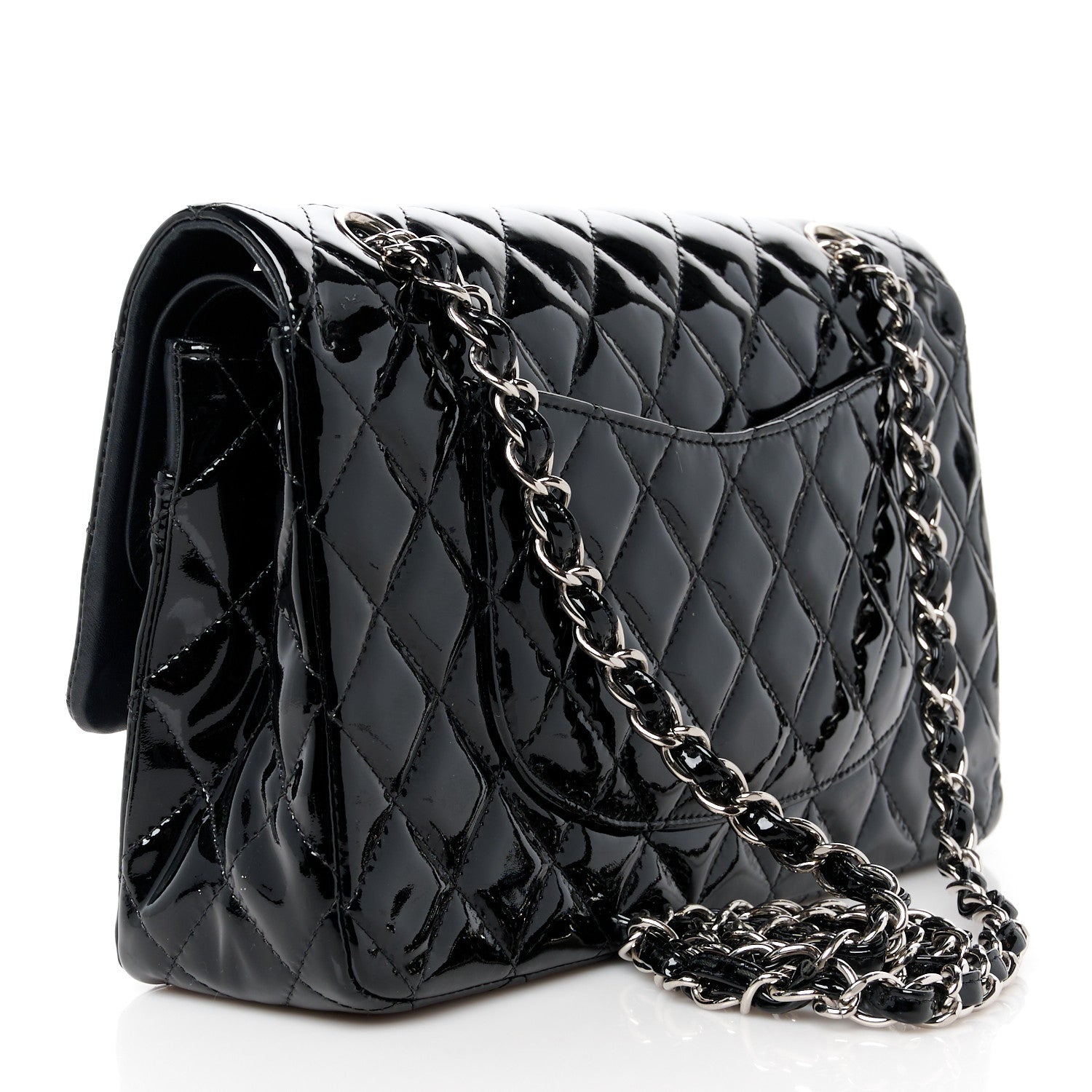 Chanel Patent Quilted Medium Double Flap Black 3 of 12