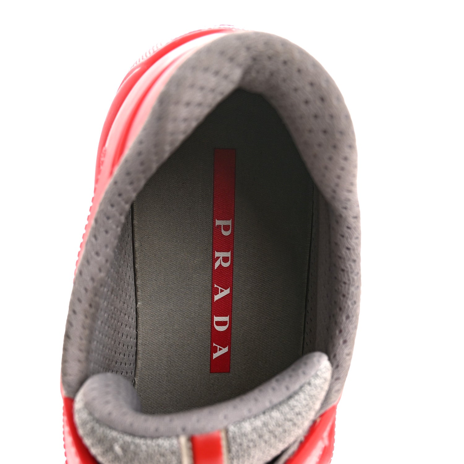 Prada Soft Rubber Mesh Womens America's Cup Sneakers 38 Red 7 of 10