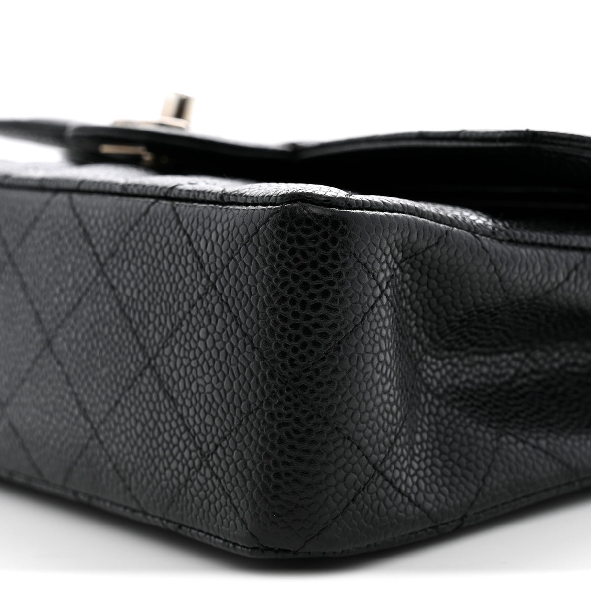 Caviar Quilted Small Double Flap Black