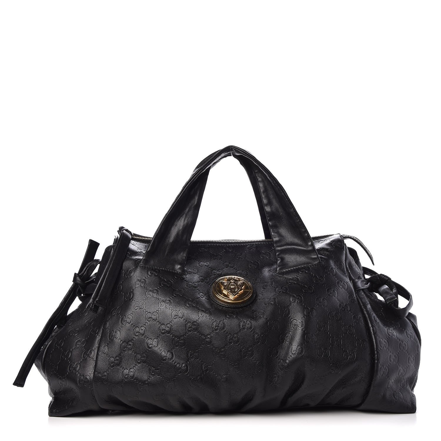 Gucci Guccissima Medium Hysteria Top Handle Bag Black 1 of 7