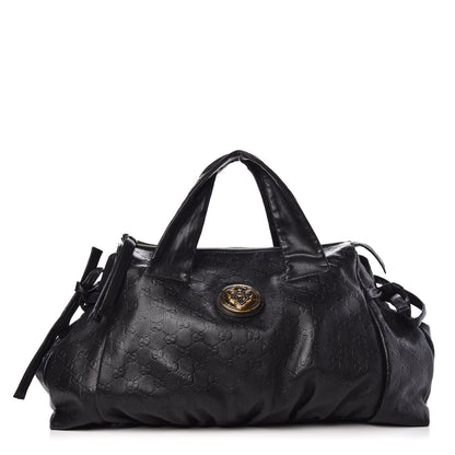 Gucci Guccissima Medium Hysteria Top Handle Bag Black 1 of 7