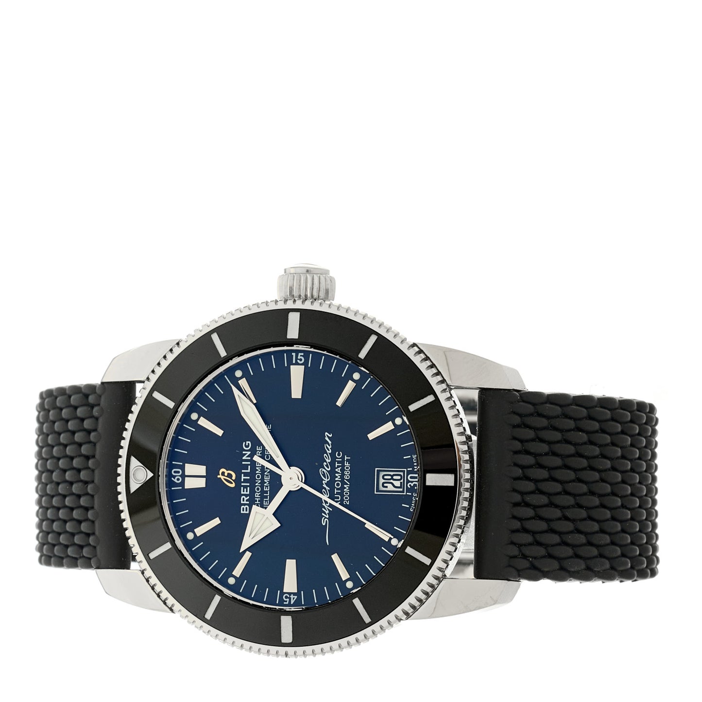 Stainless Steel Rubber 42mm Superocean Heritage II B20 Automatic Watch Blue AB2010121B1S1