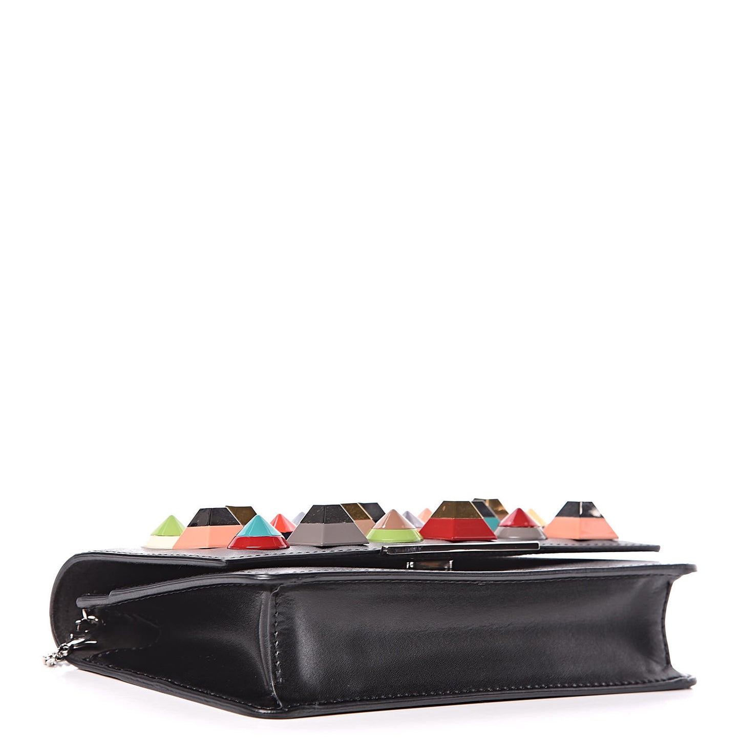 Vitello Liberty Studded Tube Wallet On Chain Black Multicolor