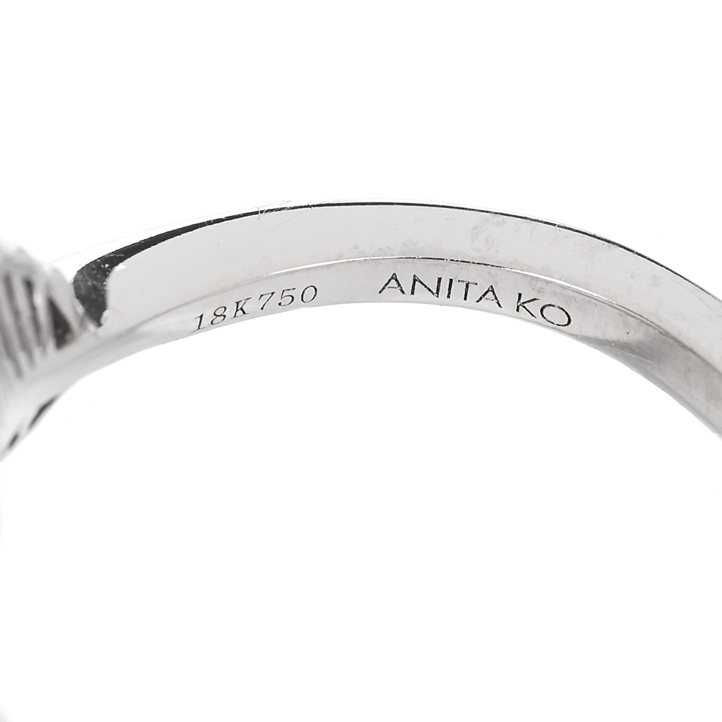 18K White Gold Diamond Small Palm Leaf Ring 44 3