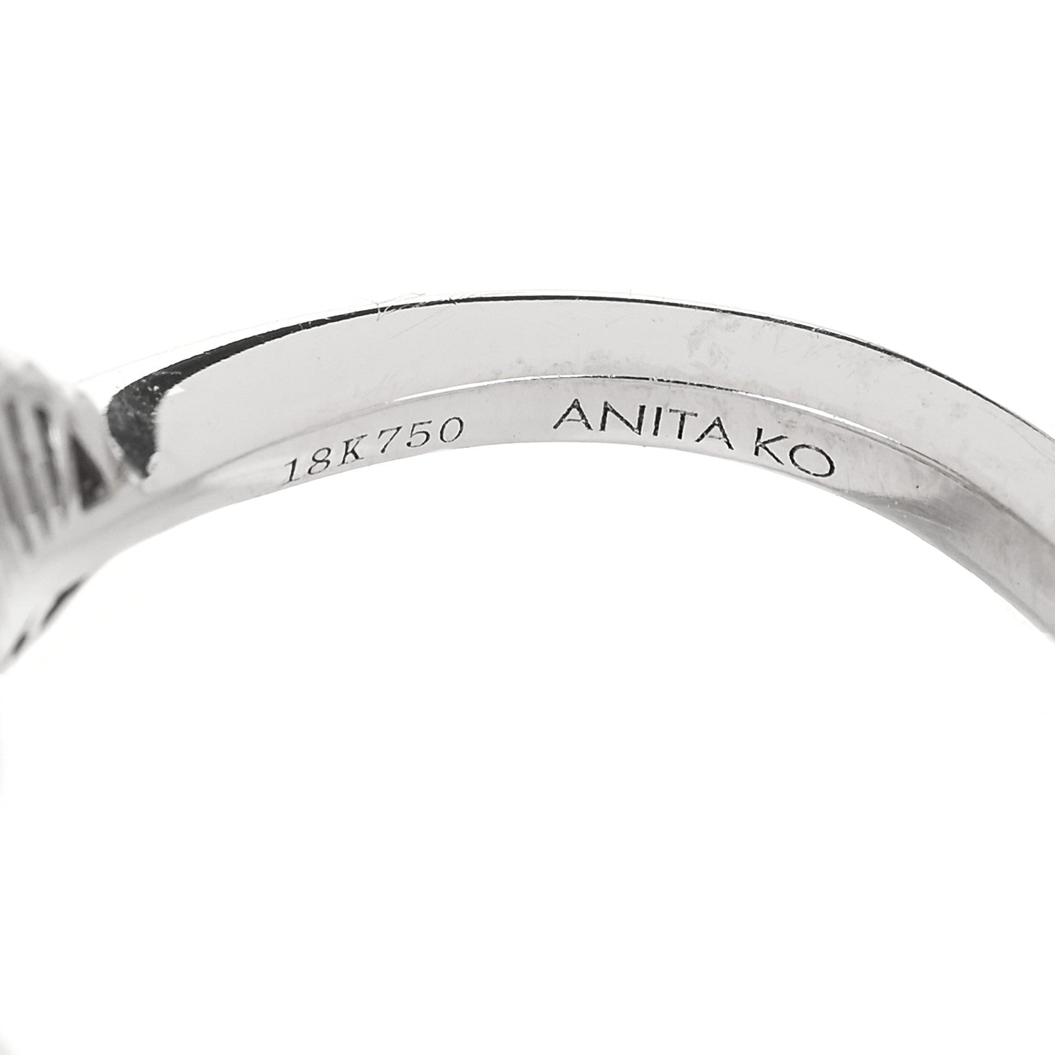 Anita Ko 18K White Gold Diamond Small Palm Leaf Ring 44 3 5 of 6