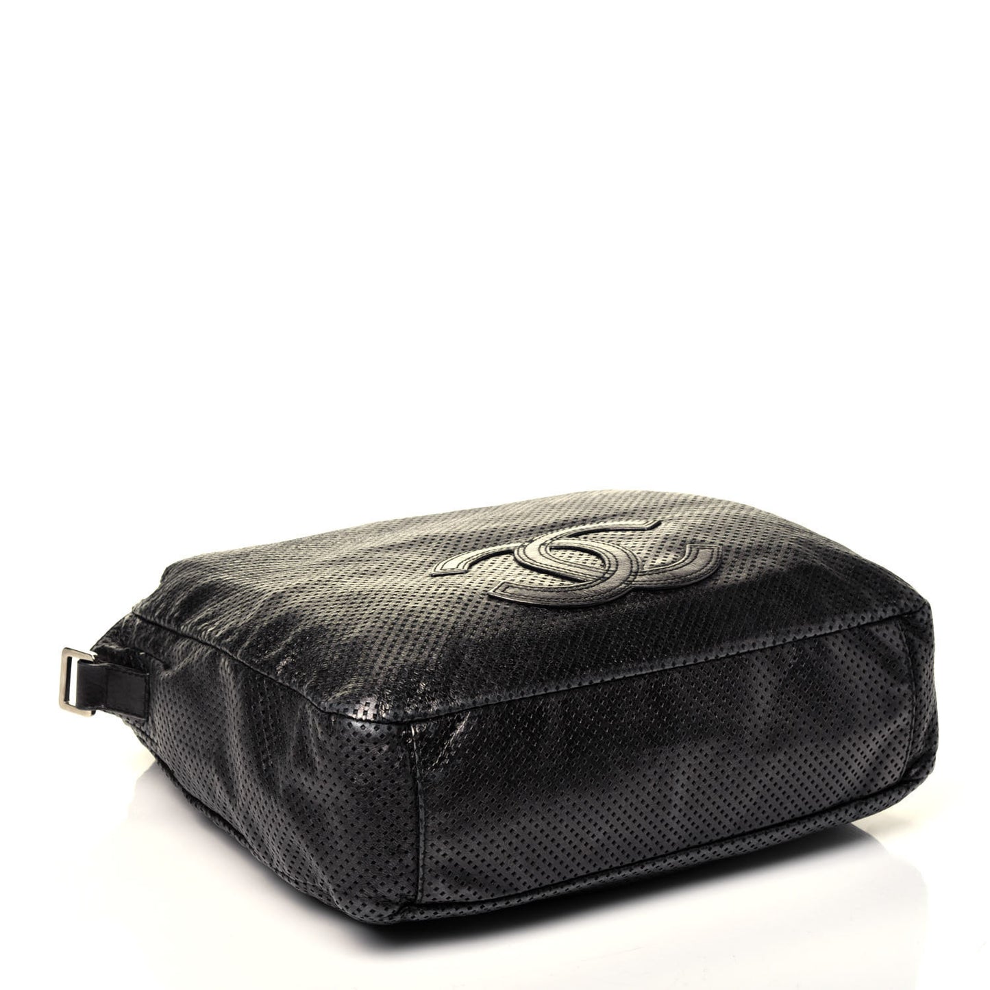 Glazed Calfskin Perforated Medium Rodeo Drive Tote Black