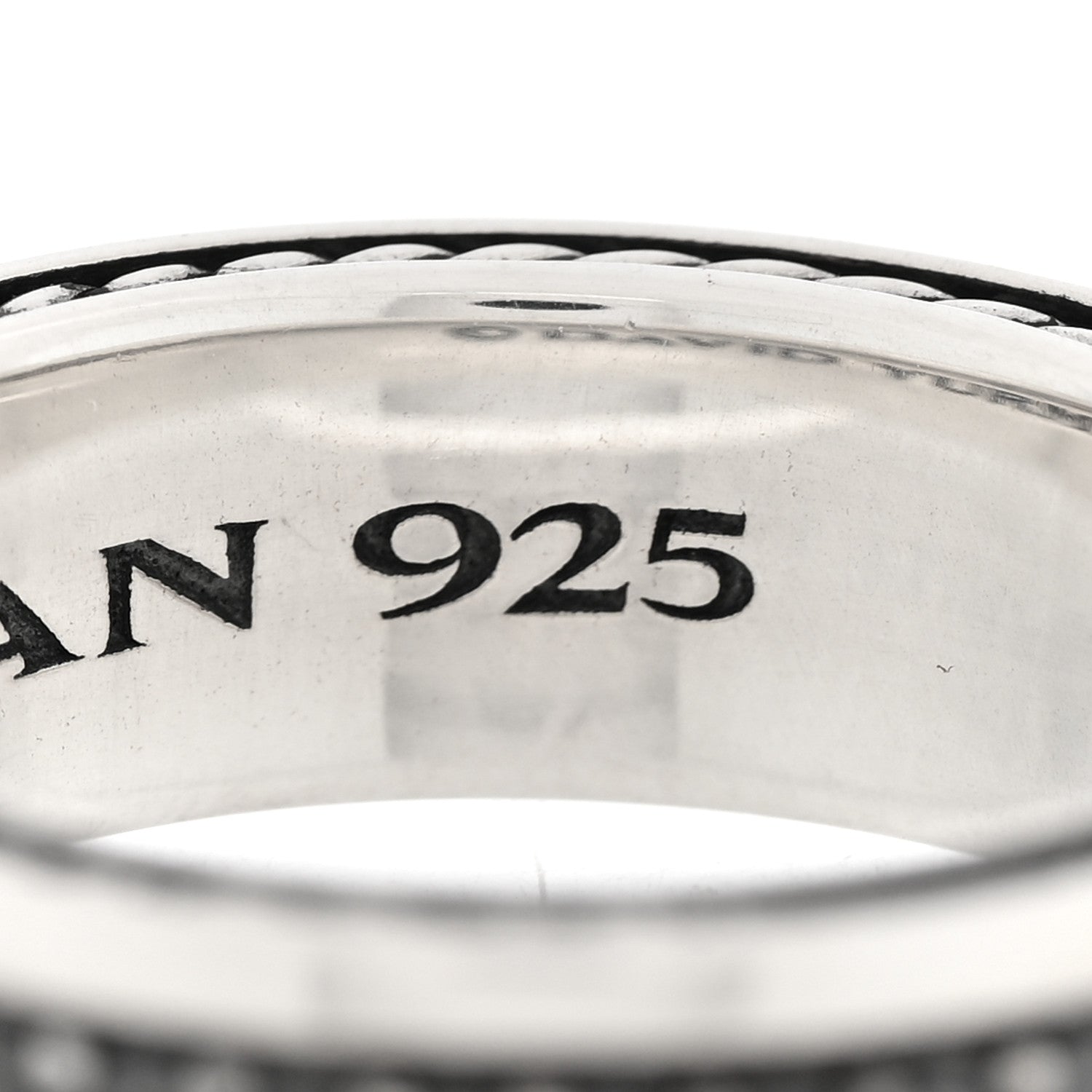 David Yurman Sterling Silver Black Diamond Streamline Two-Row Band Ring 5 of 5
