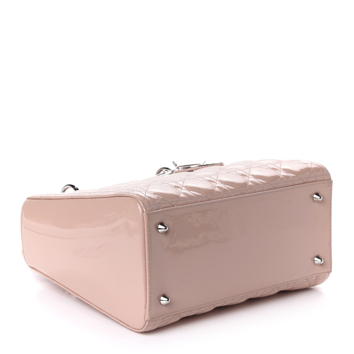 Patent Cannage Medium Lady Dior Rose Clair