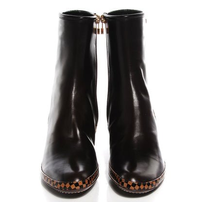 Louis Vuitton Calfskin Damier Ebene Ankle Boots 36.5 2 of 7