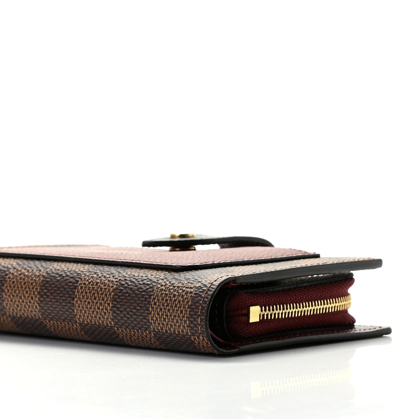 Damier Ebene Juliette Wallet Bordeaux Black