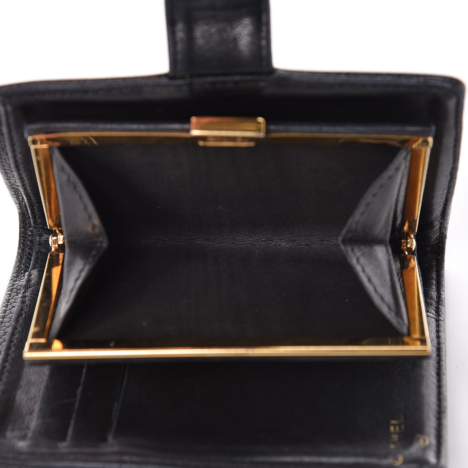 Chanel Caviar Timeless CC Compact French Wallet Black 6 of 11