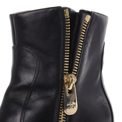 Chanel Calfskin Double Zip Short Boots 36.5 Black 10 of 14