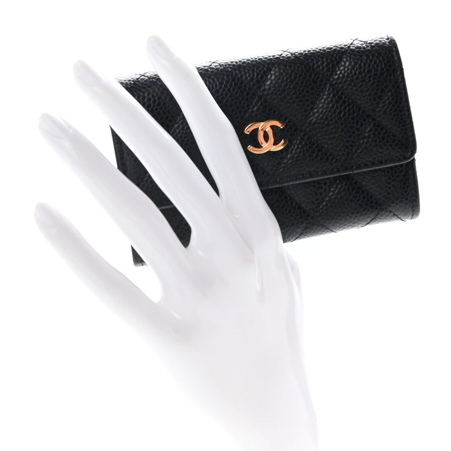 Chanel Caviar Quilted Flap Card Holder Black 2 of 9