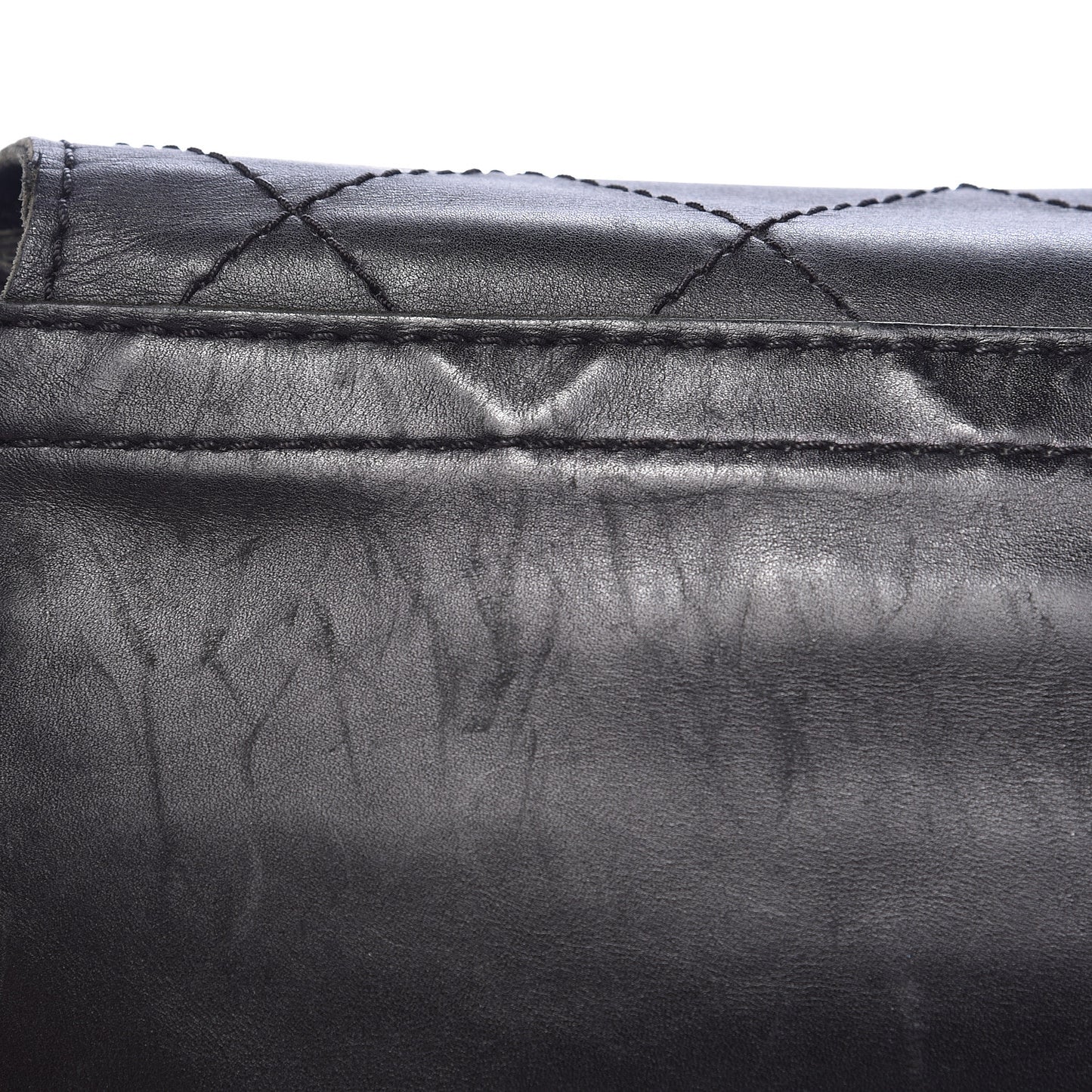 Calfskin Stitched Small Highlander Messenger Black