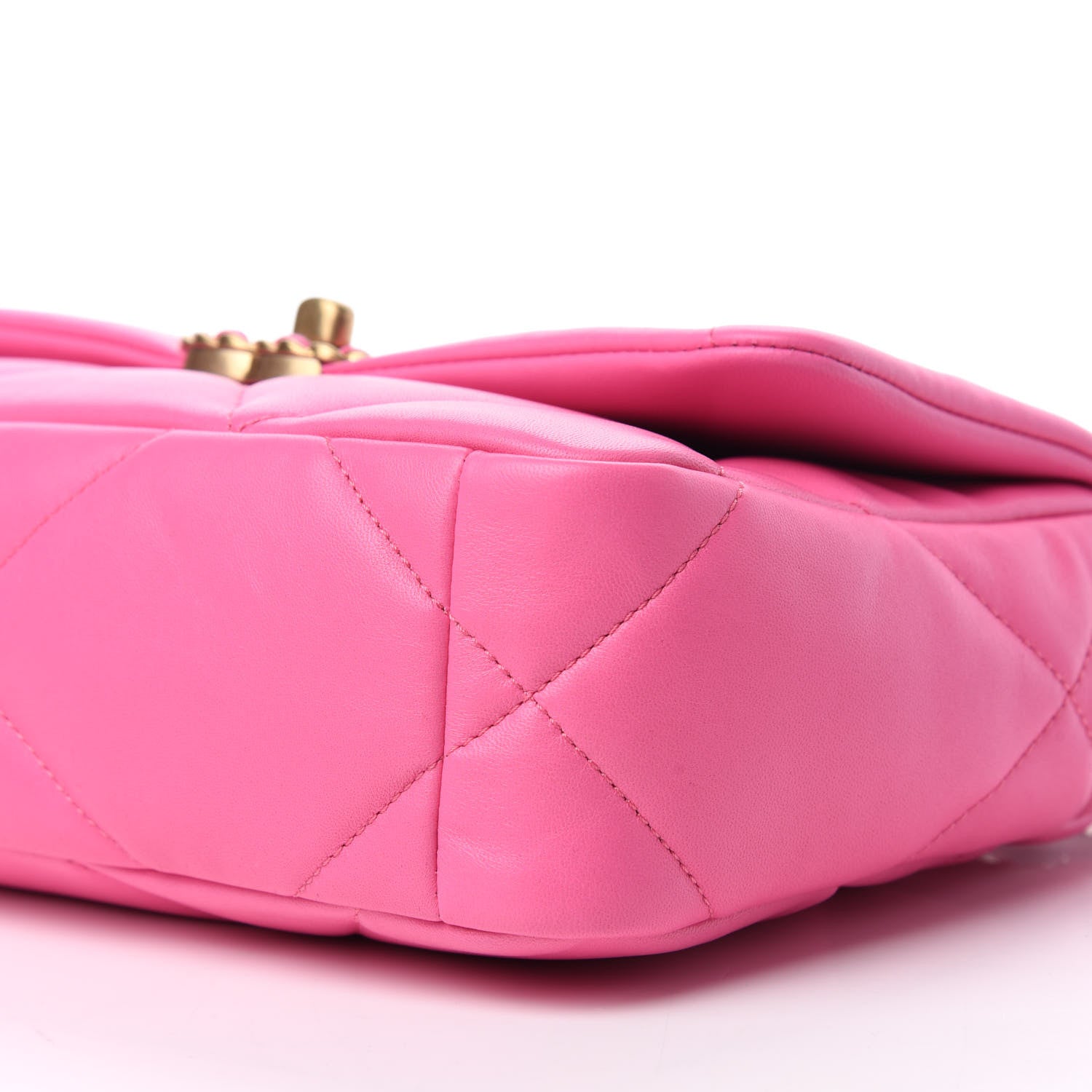 Chanel Shiny Lambskin Quilted Medium Chanel 19 Flap Neon Pink 7 of 11