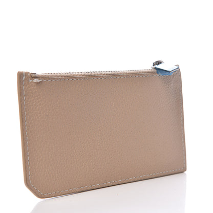 Saint Laurent Grained Calfskin 5 Fragments Zip Pouch Card Holder Nude 3 of 8