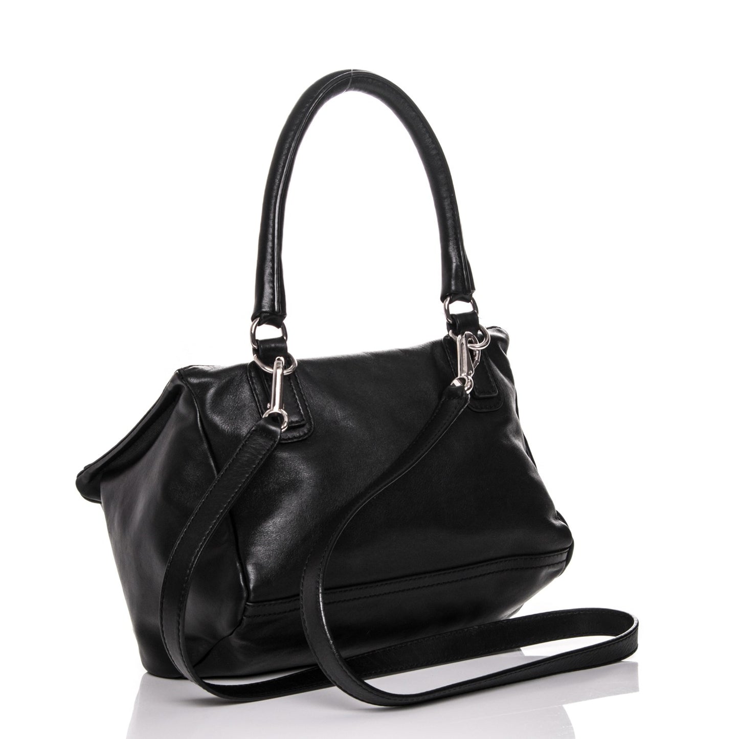 Smooth Calfskin Wood Paneled Medium Pandora Black