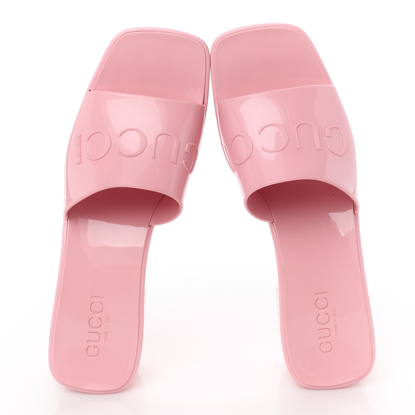 Rubber Gucci Logo Womens Platform 20/60mm Slide Sandals 38 Wild Rose
