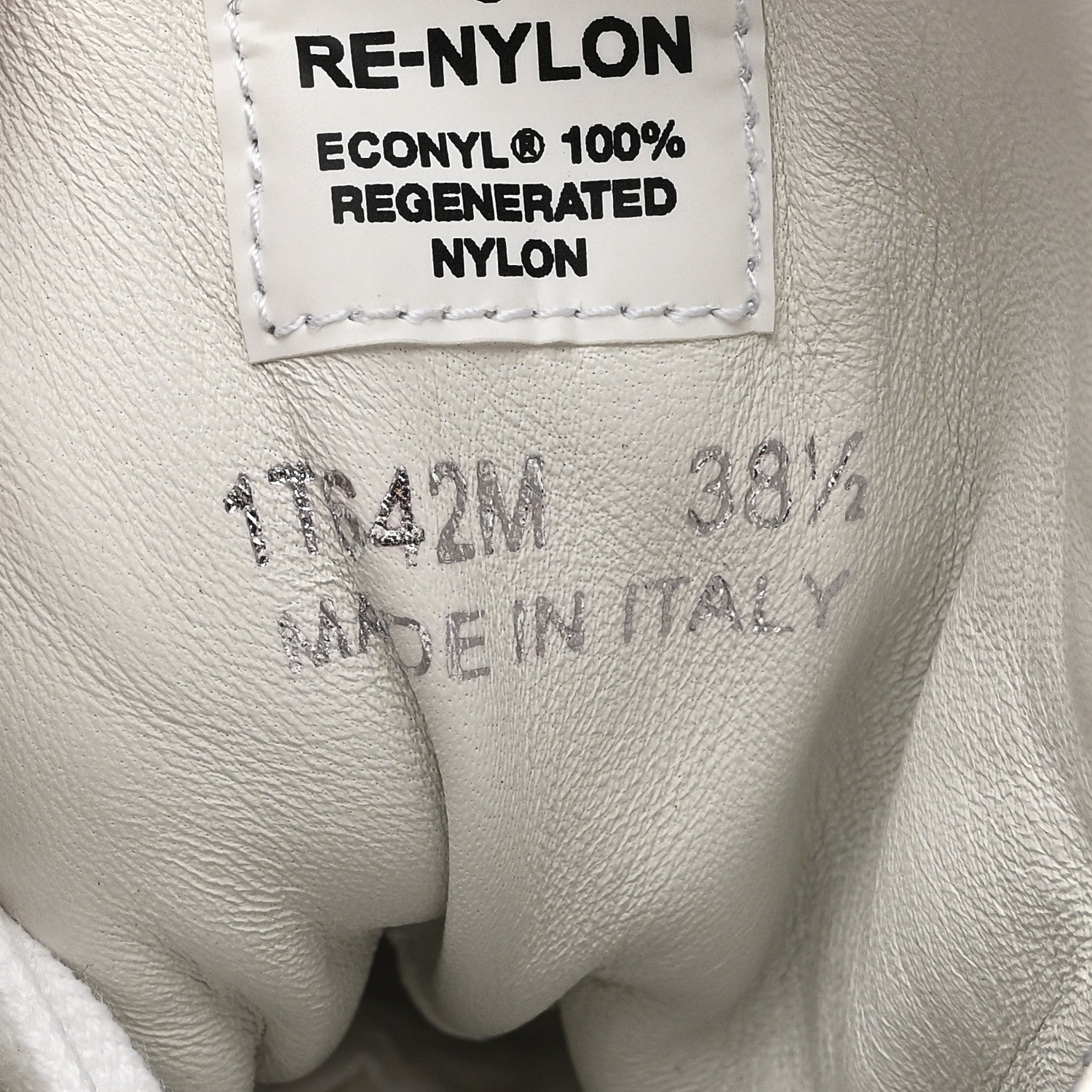 Prada Re-Nylon Gabardine Spazzolato Macro Quilted Triangle Logo High Top 45mm Sneakers 38.5 White 10 of 10
