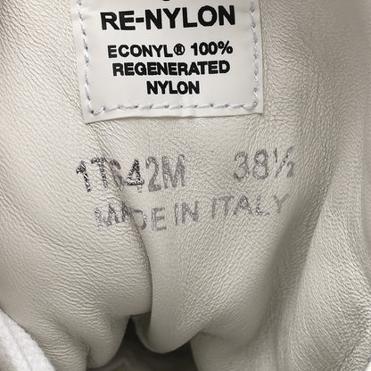 Prada Re-Nylon Gabardine Spazzolato Macro Quilted Triangle Logo High Top 45mm Sneakers 38.5 White 10 of 10
