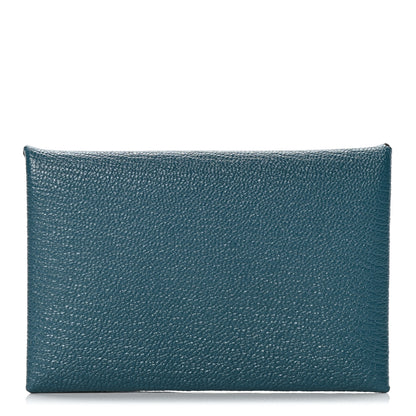 Hermes Chevre Mysore Calvi Card Case Vert Bosphore 1 of 6