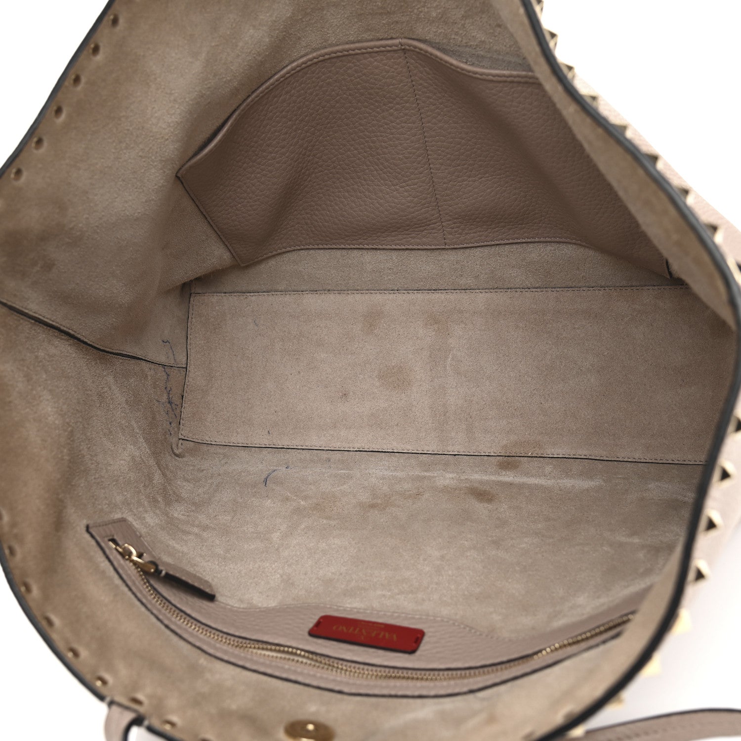 Valentino Garavani Grained Calfskin Rockstud Shoulder Tote Poudre 5 of 15