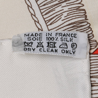Hermes Silk Vue Du Carrosse De La Galere La Reale Scarf 90 Blanc Creme Rouge 8 of 8