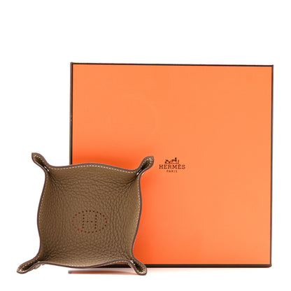 Hermes Taurillon Clemence Mini Mises et Relances Change Tray Etoupe 7 of 7