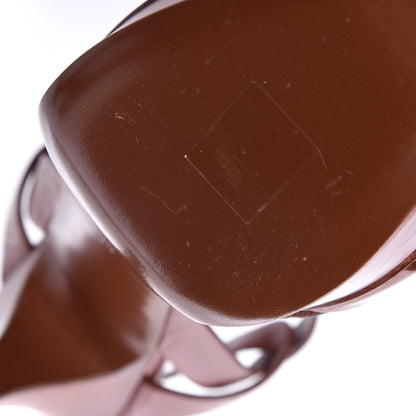 Saint Laurent Calfskin Tribute 75 Platform Sandals 38 Amber 13 of 13