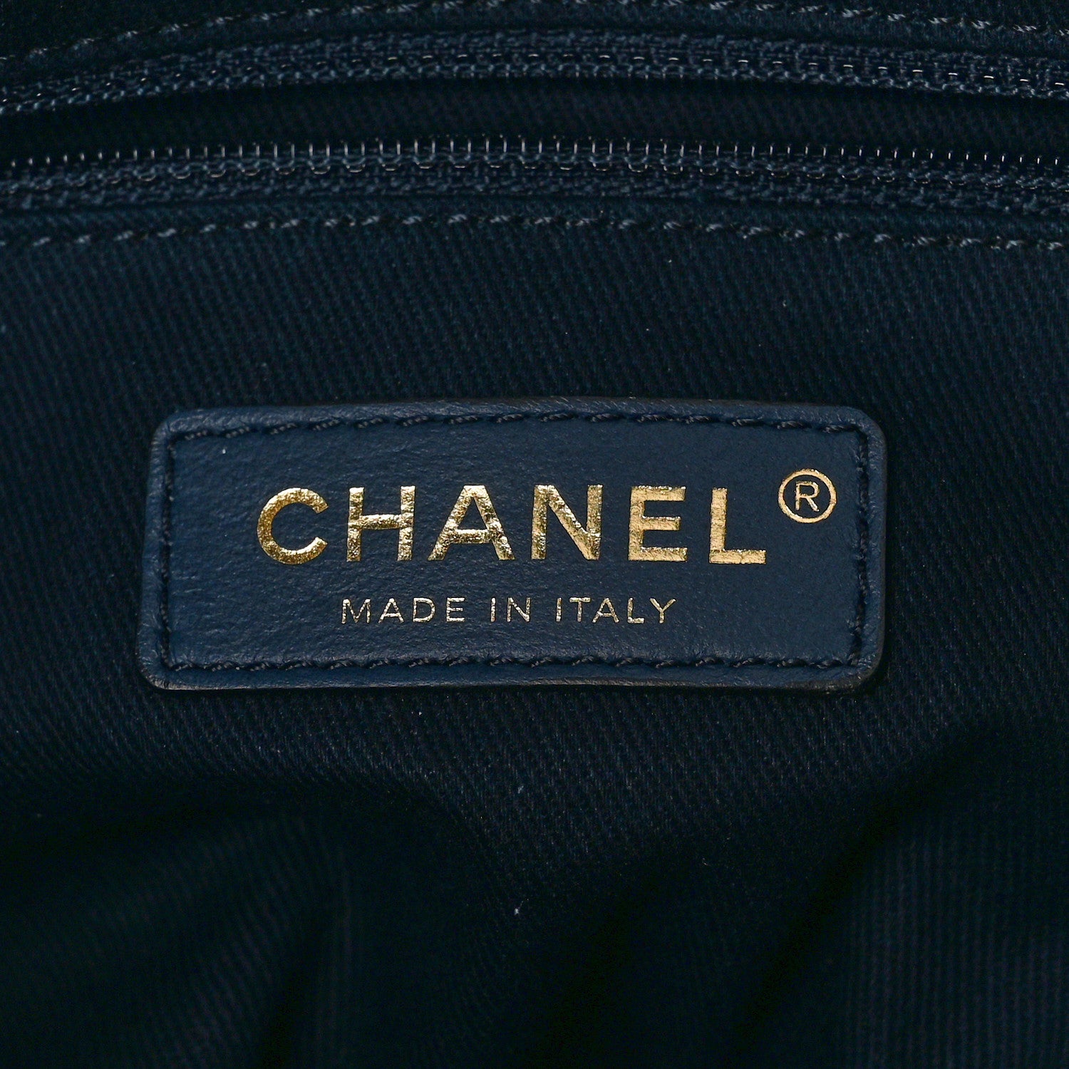 Chanel Lurex Canvas Small Deauville Tote Navy Blue Gold 6 of 13