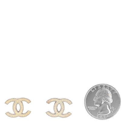 Chanel Glitter Resin CC Earrings Silver White 2 of 4