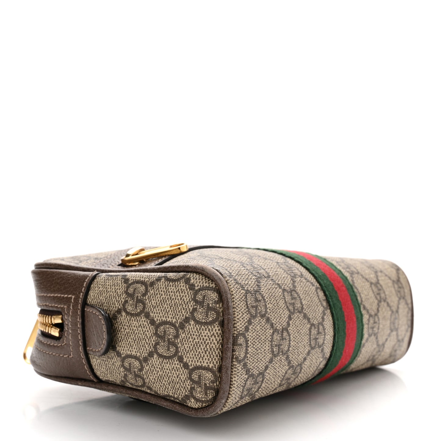 GG Supreme Monogram Web Small Ophidia Belt Bag 85 34 Dark Brown