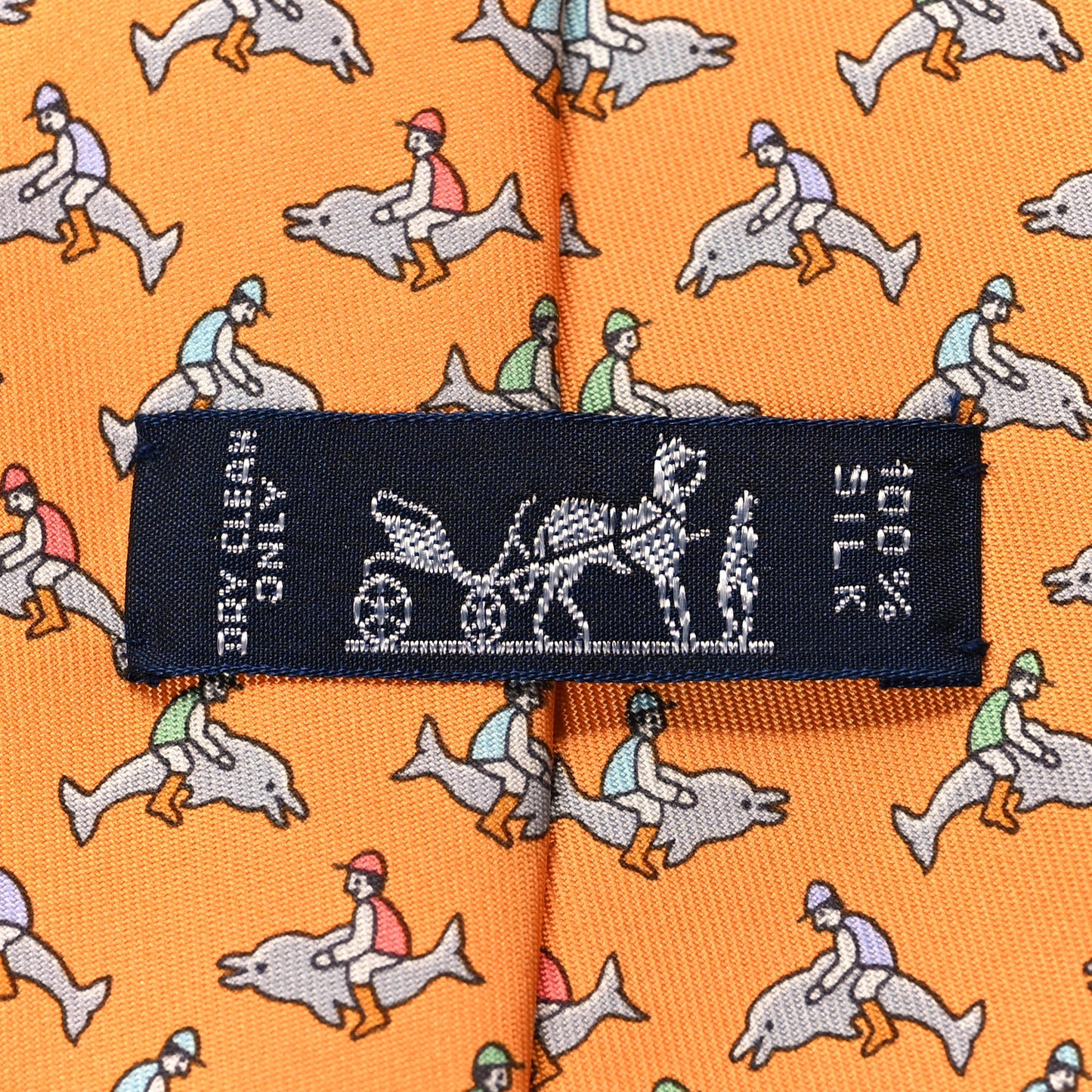 Printed Silk Mens Neck Tie Orange