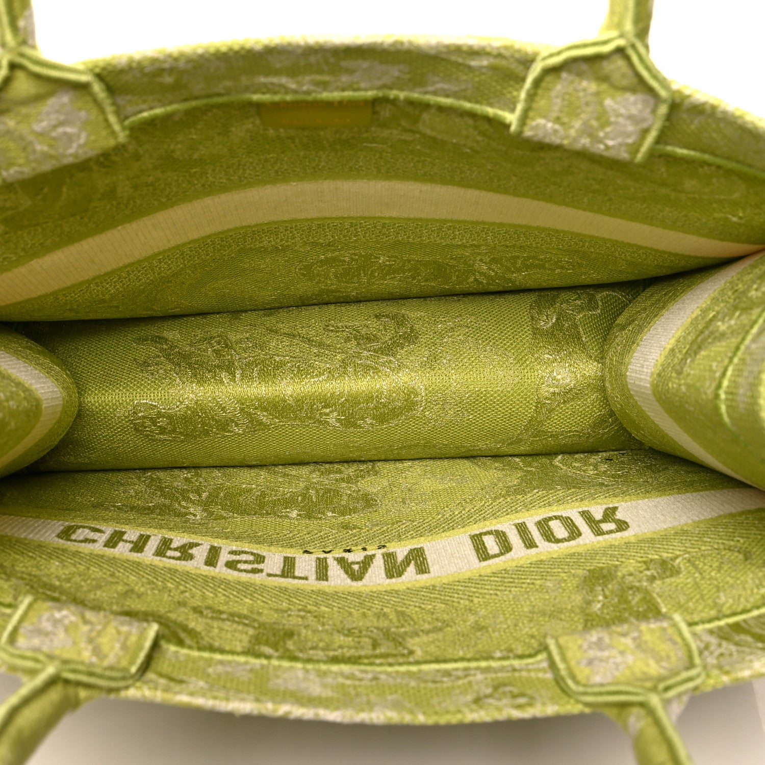 Christian Dior Canvas Embroidered Medium Dioriviera Toile De Jouy Book Tote D-Lite Green 4 of 9