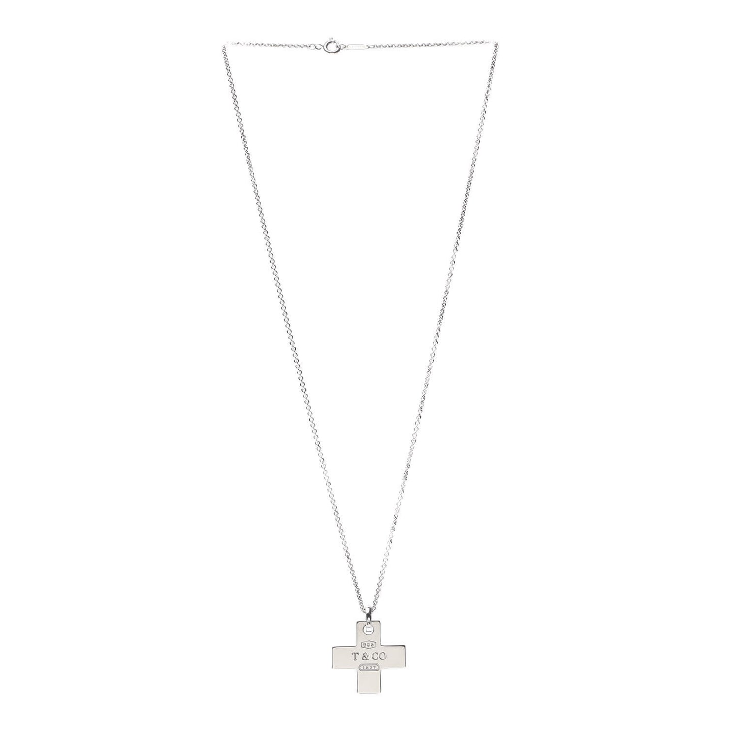 Sterling Silver 1837 Double Cross Pendant Necklace