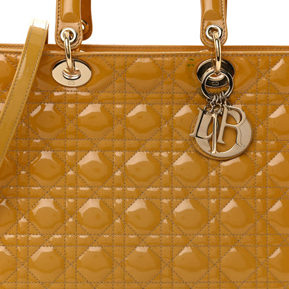 Christian Dior Patent Cannage Large Lady Dior Dark Beige 11 of 11