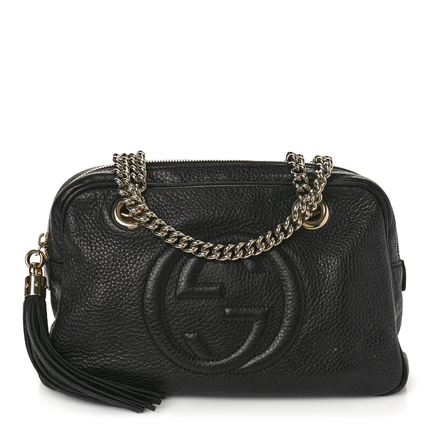 Pebbled Calfskin Small Soho Bowler Black