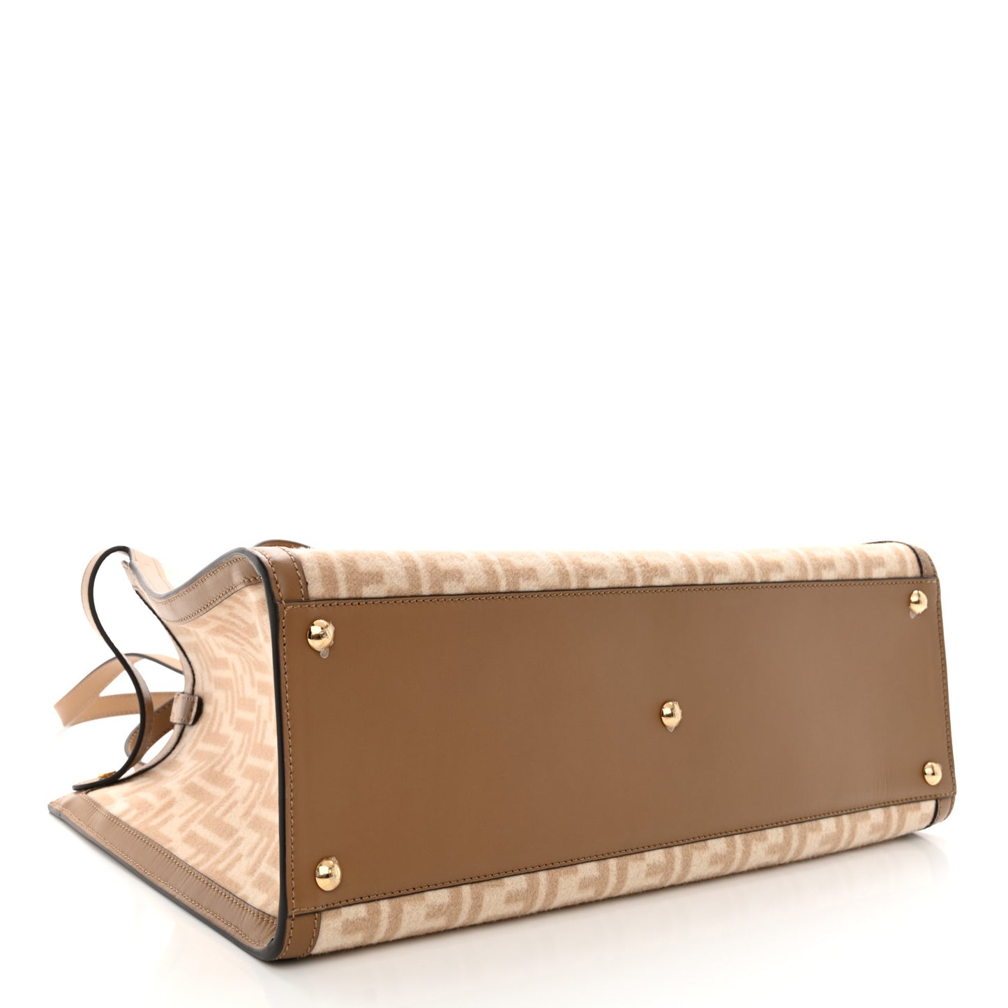 Wool Vitello King Seta FF 1974 Medium Peekaboo X-Tote Beige Cammello Sand