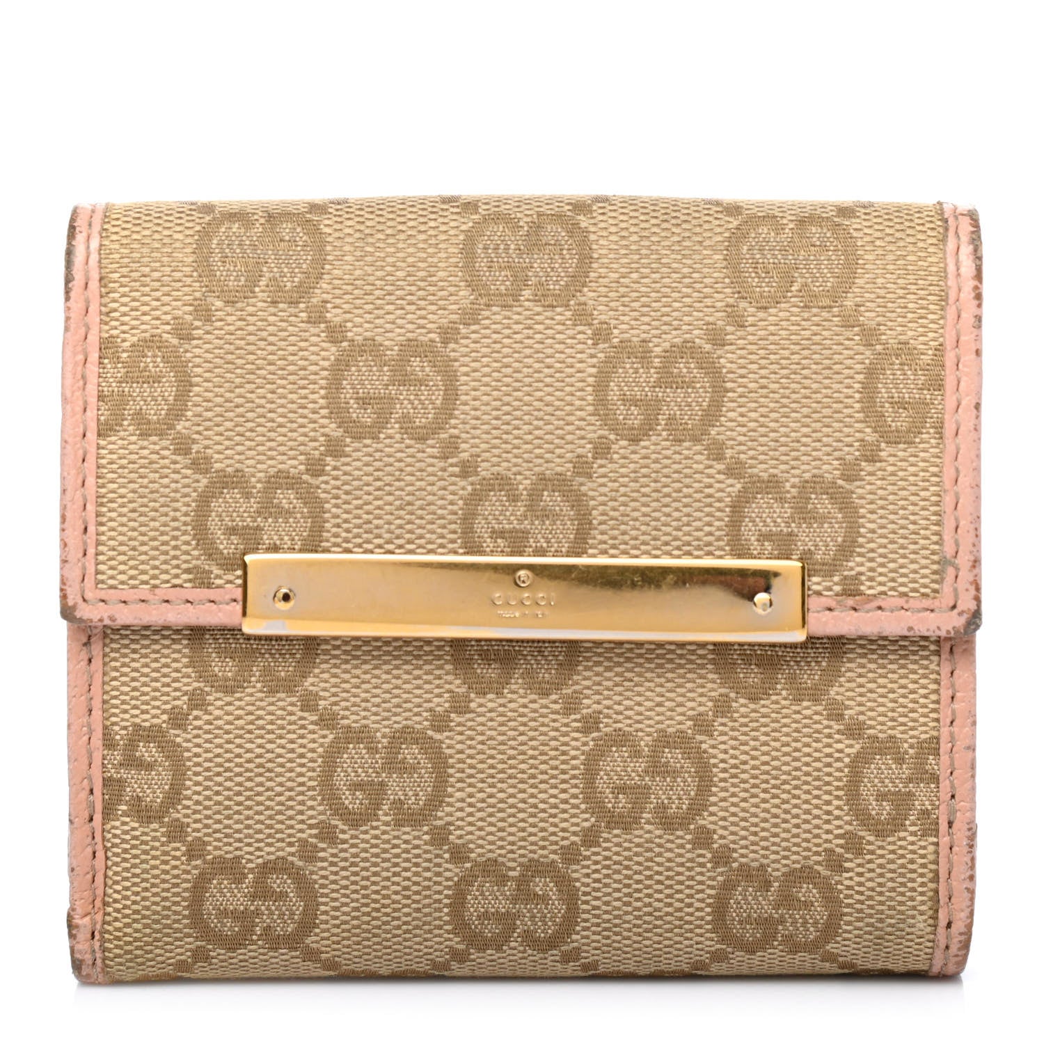 Gucci Monogram French Flap Wallet Pink 1 of 4