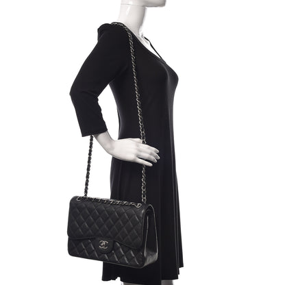 Chanel Caviar Quilted Jumbo Double Flap Black 2 of 11