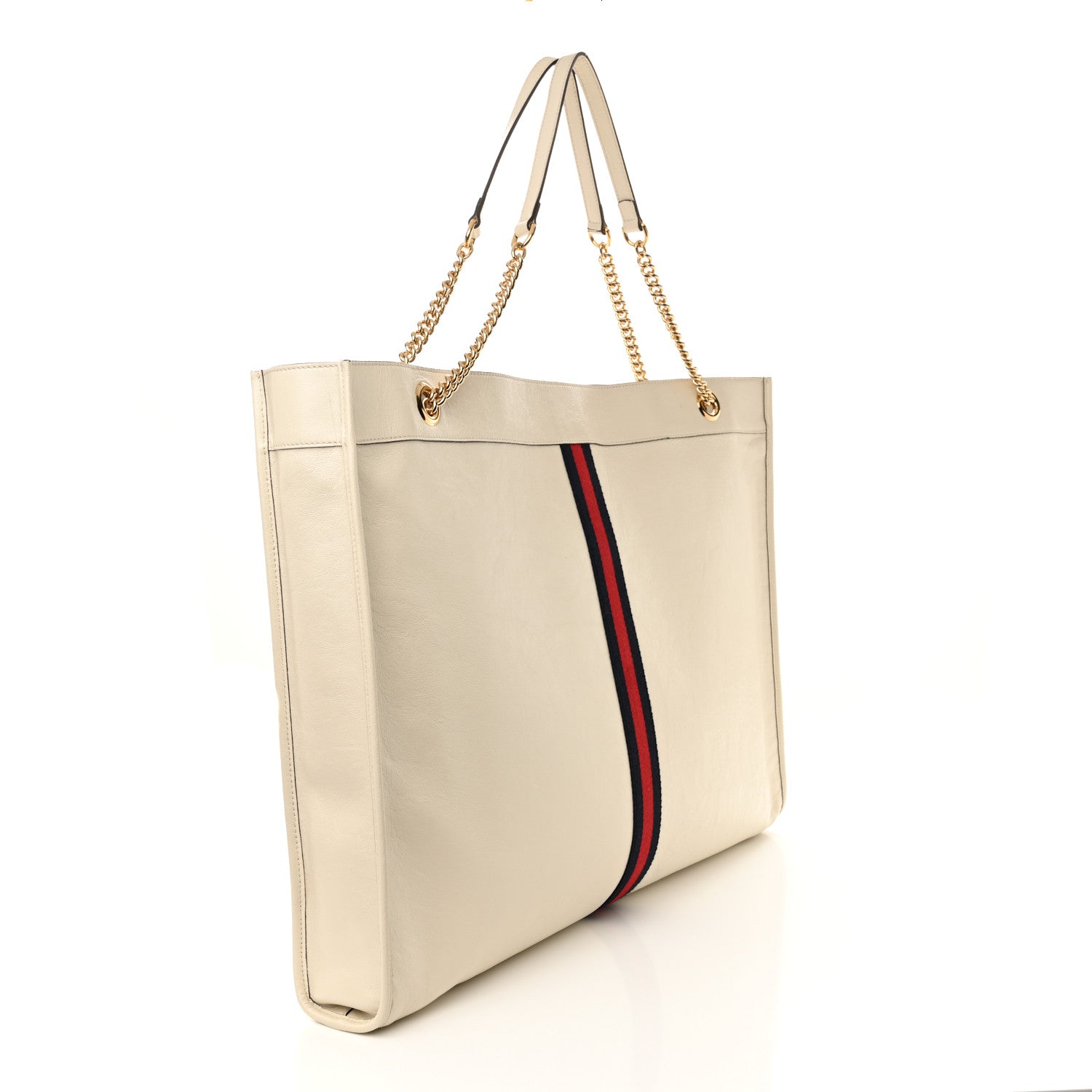 Gucci Calfskin Maxi Rajah Chain Tote White 3 of 11