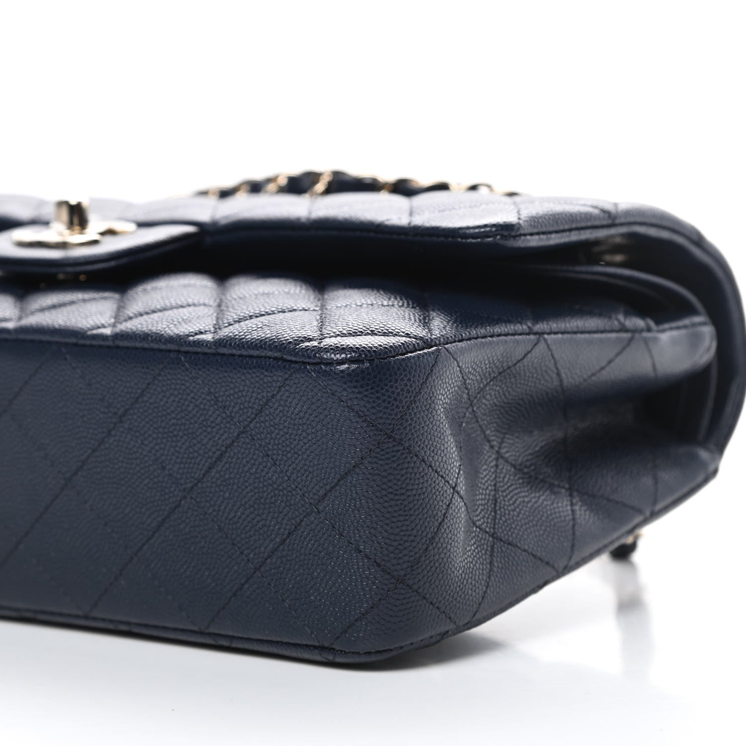 Chanel Caviar Quilted Medium Double Flap Navy 10 of 13