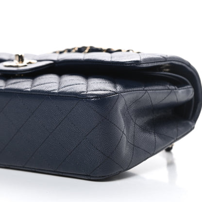 Chanel Caviar Quilted Medium Double Flap Navy 10 of 13