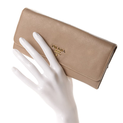 Prada Saffiano Metal Continental Flap Wallet Cammeo 2 of 9