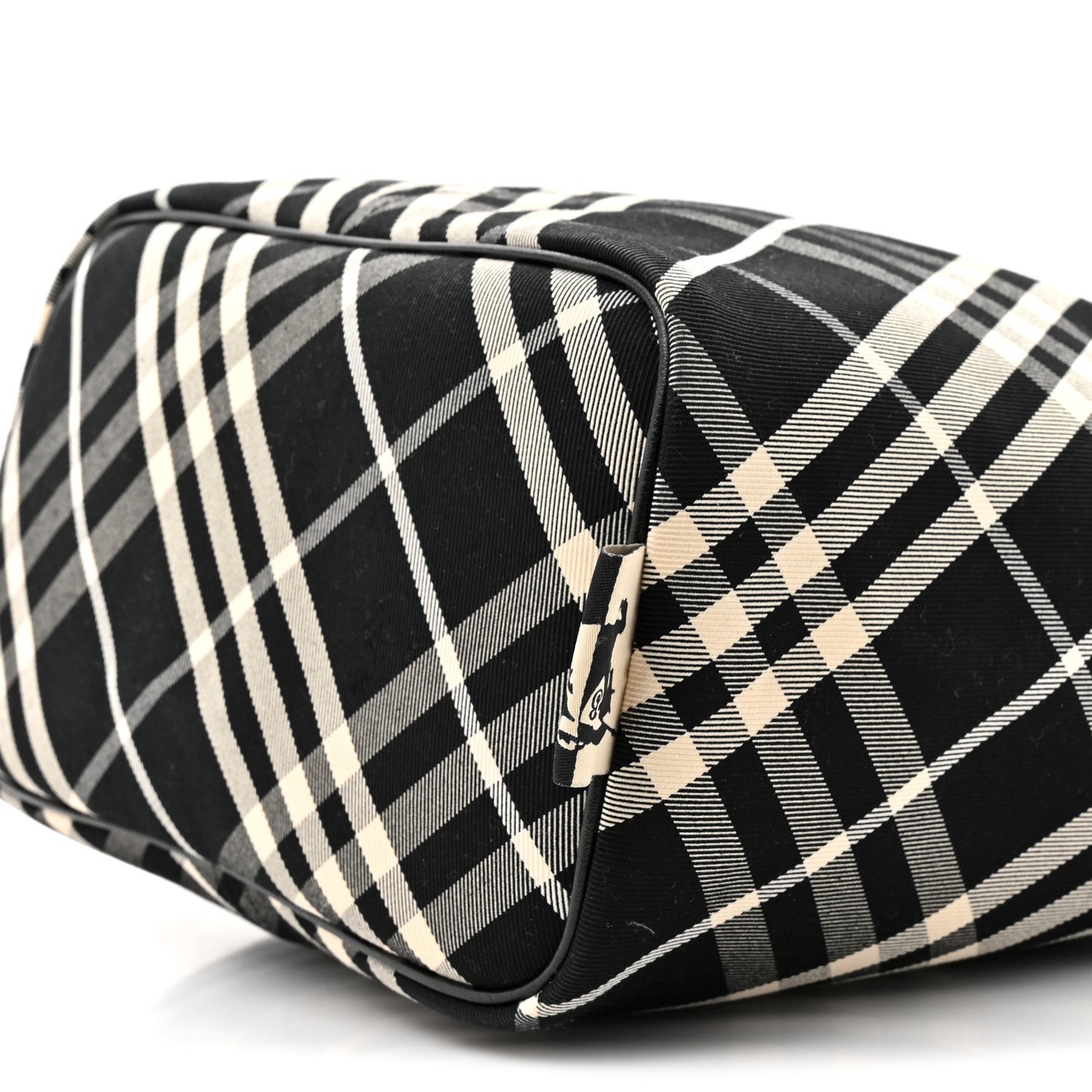 Check Medium Bucket Bag Black Calico