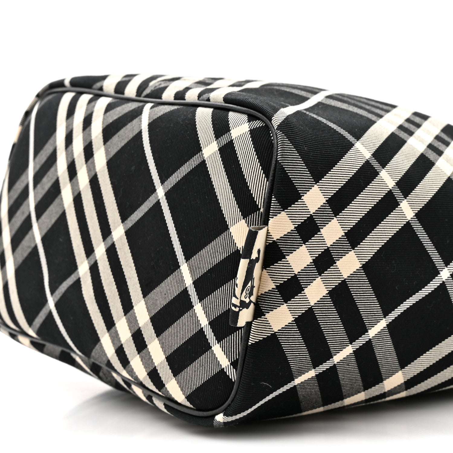 Burberry Check Medium Bucket Bag Black Calico 8 of 9