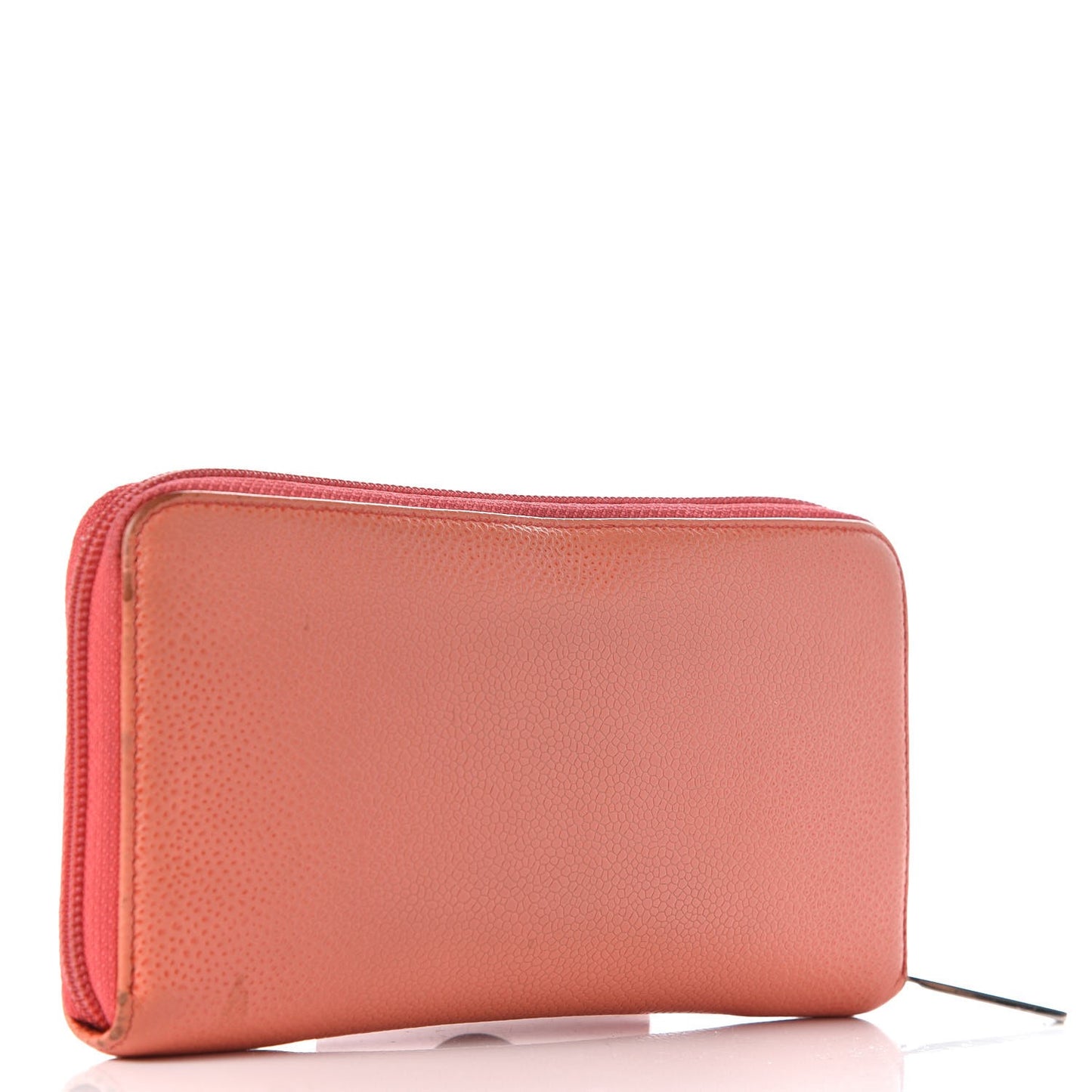 Caviar Timeless CC Large Gusset Zip Around Wallet Orange