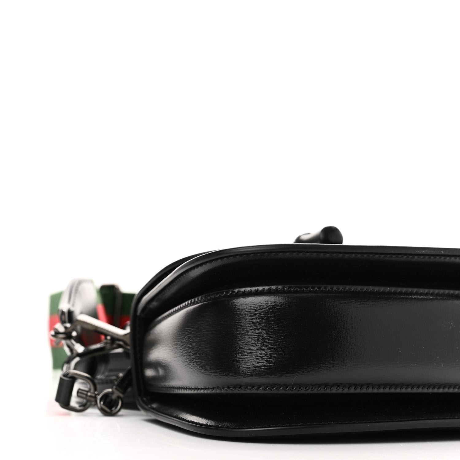 Gucci Boarded Dyana Lux Calfskin Web Monochrome Mini Bamboo 1947 Top Handle Bag Black 9 of 11
